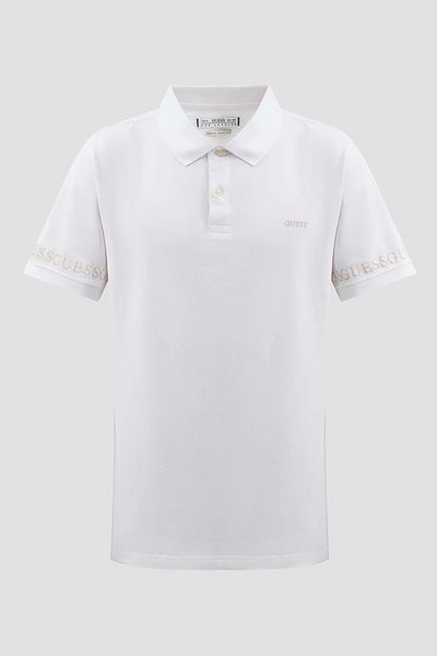 Guess Tricou alb pentru bărbați NOLAN SS POLO M5RP66J1314-G011