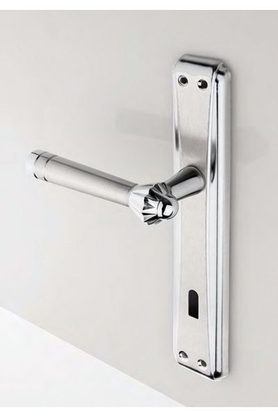 Üsküp Yapı & Mimarlık Karizma Tulip Nickel-Satin Door Handle with Mirror