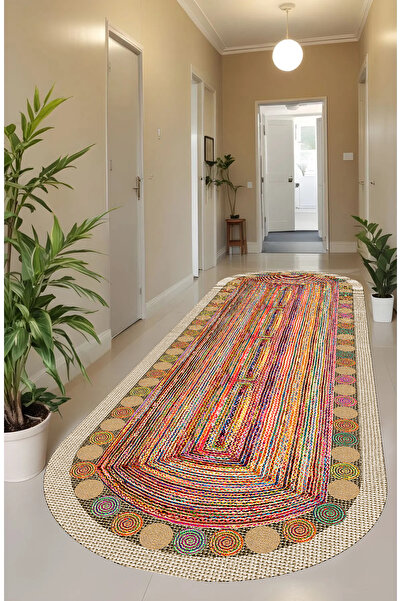 G&C HOME Dijital Kaymaz Yıkanabilir Modern Renkli Mutfak Halısı Salon Halısı Yolluk