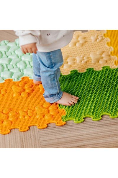 ORTOTO Puzzle massage mat, 8 pieces with various textures – First Steps