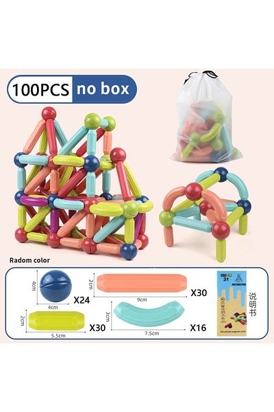Choice 100pcs Without Box Magnetic Constructor Blocks Set Toys For Kids Magnet Stick Rod Building Blocks Mo