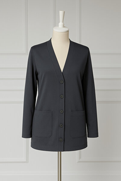 MODA Kadın Anne Ince Penye Mevsimlik Kısa Model Cepli Önü Düğmeli Ceket Kısa ...