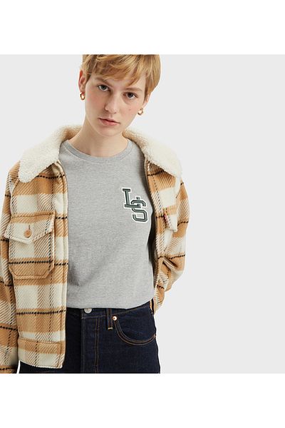 Levi's Gray The Perfect Tee T-Shirt For Women