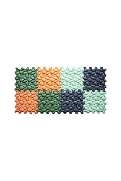 ORTOTO Sensory mat, puzzle set, 8 pieces, Stones pattern, rigid texture, Multicolor