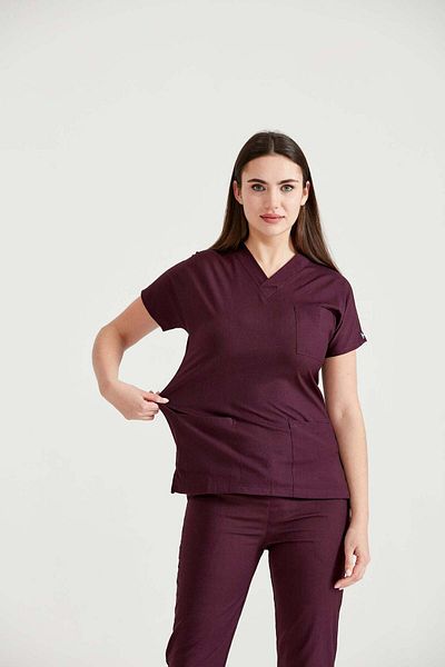 DEMOTEKS Costum medical Grena Elastane, pentru femei - Classic Flex
