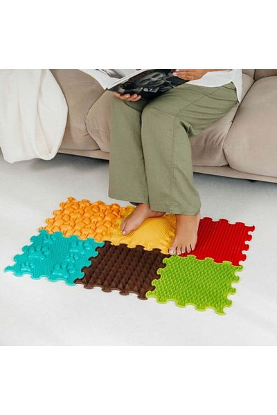 ORTOTO Orthopedic, Sensory, Puzzle Set, 6 Pieces With Different Textures, Sunshine Garden