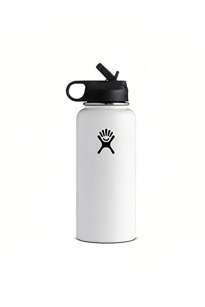 fulina 946ml Portable Stainless Steel Insulated Water Bottle, Leakproof, BPA Free, with Straw Lid, White