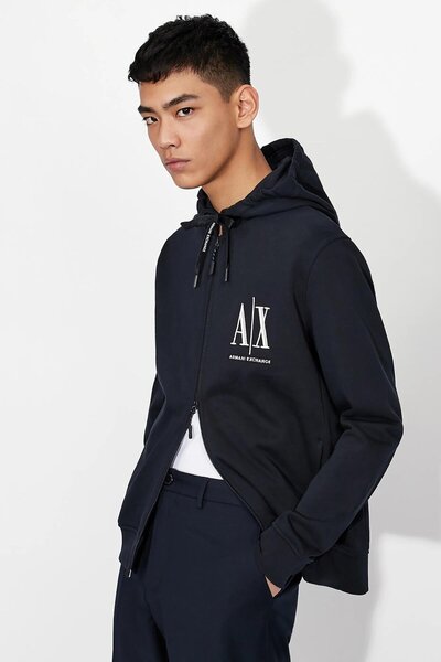 Armani Exchange Men's Sweat - Regular Fit, Hooded, Zippered, 100% Cotton 8nzmpp Zj1zz 1510