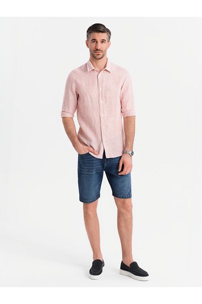 OMBRE Herren Jeansshorts mit klassischem Schnitt - dunkelblau V3 OM-SRDS-0171 S