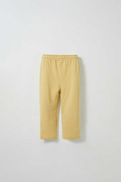 Marvy Sarı Nakış Detaylı Rahat Paça Pantolon