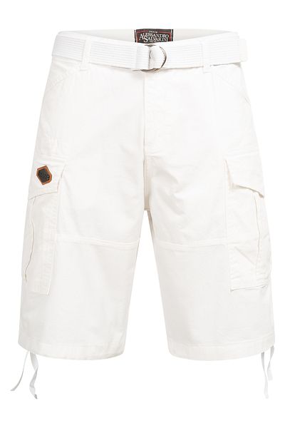 Alessandro Salvarini A. Salvarini Herren Designer Cargo Shorts Cargoshorts Kurze Hose Gürtel As133
