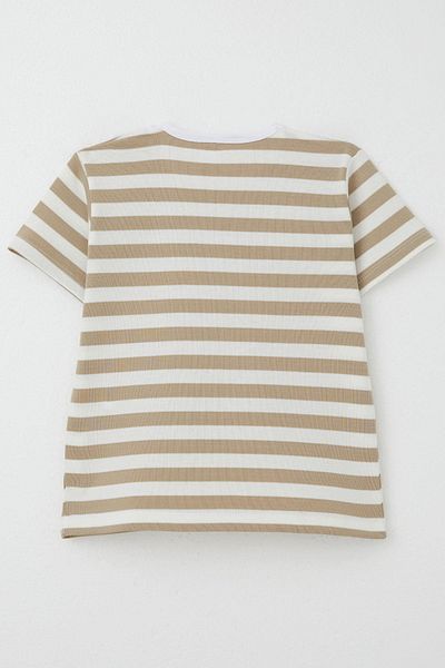 Breeze Boy's T-Shirt with Placket Stripes 1-4 Years, Ecru