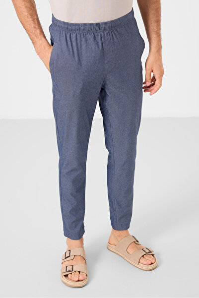 TOMMY LIFE Kot Lacivert Standart Fit Dokuma Hafif Esnek Chino Erkek Pantolon - 82179
