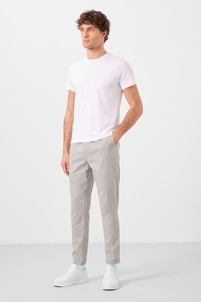 TOMMY LIFE Stone Standard Fit Woven Lightweight Stretchy Chino Men's Trousers - 82180