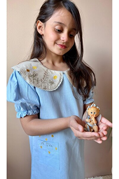 chacharon KIZ ÇOCUK ÇİÇEK NAKIŞLI ELBİSE