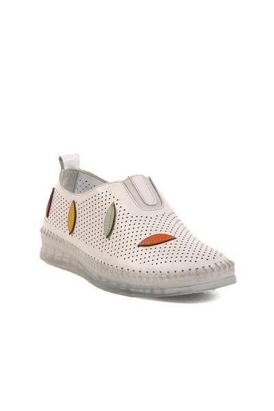 WALKWAY White Genuine Leather Women's Casual Shoes 515