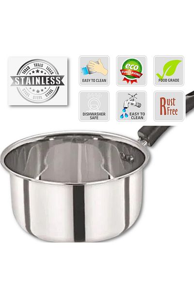 Melrich Melrch 2 Pcs Set 17cm Stainless Steel Milk Pot Bowl Sauce pot