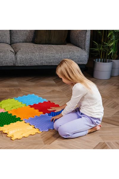 ORTOTO Orthopedic, Sensory, Puzzle Set, 9 Pieces With Different Textures, Stimulative Rainbow