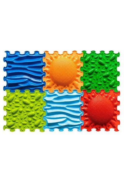 ORTOTO Orthopedic, sensory, puzzle set, 6 pieces with different textures, Intensive Barefoot Path