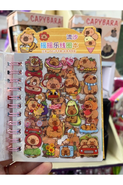 1000 çeşit hediye dünyası Cappy Bara Juicy Lid with Keychain Sticker and Notepad