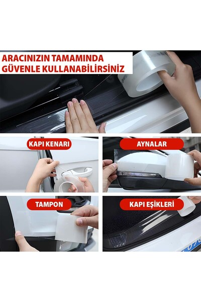 ÖzgürceSeç Car Door Threshold Hood Anti-Scratch Transparent Protection Foil 5 cm X 5 Meters - Ragle Gift