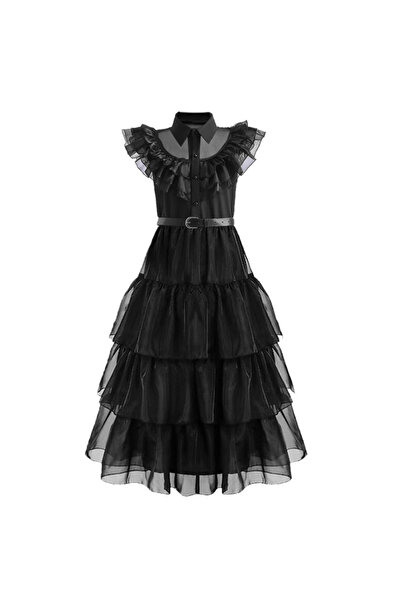 KidMania Costum bal Cosplay Wednesday pentru fete 10-12 ani 140-152 cm