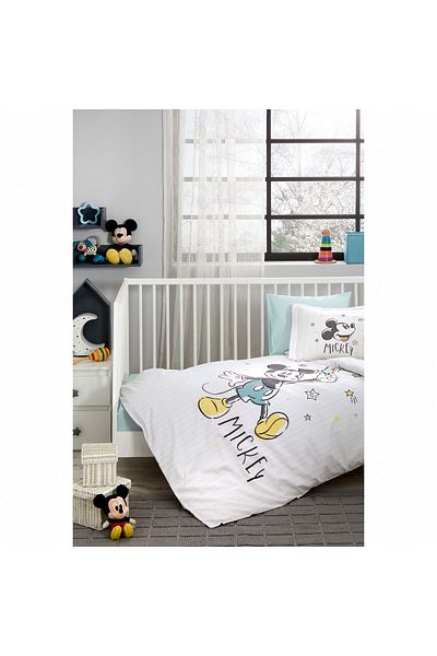 Özdilek Özdilek Mickey Good Night Licensed Disney Ranforce Baby Duvet Cover Set