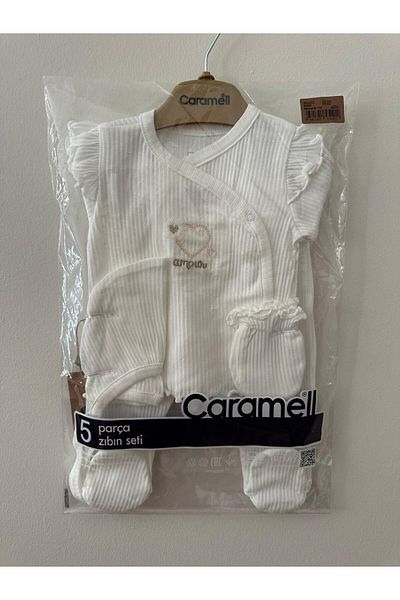 Caramell 5 Pieces Hospital Release Baby Girl Ecru Color//1272