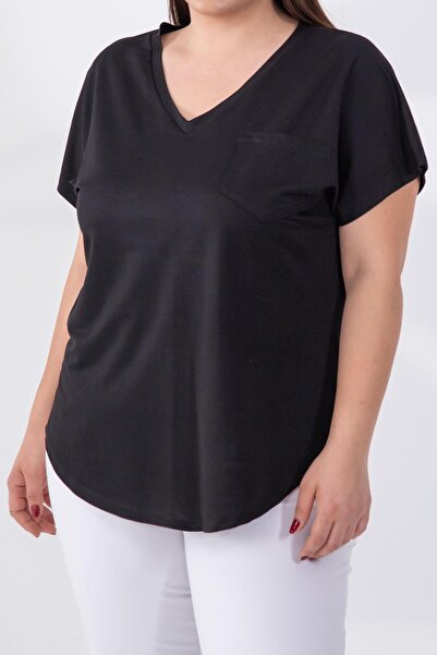 Roxxlen 1122457 Γυναικεία 1122457 Μπλούζα Beria με λαιμόκοψη σε σχήμα V Μαύρη