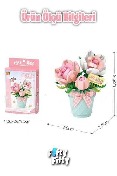 Vagonlife Loz Micro Block Series Flower Bouquet 230 Pieces Toy Building Set Fflz-8836
