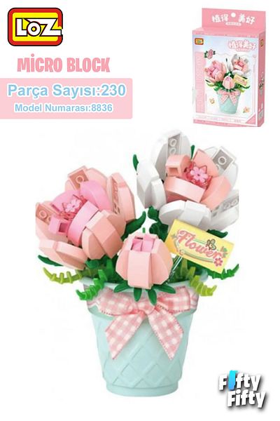 Vagonlife Loz Micro Block Series Flower Bouquet 230 Pieces Toy Building Set Fflz-8836