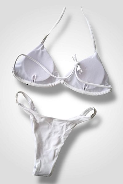 BOMBFIT Costum de baie Luxury White Diamond, din doua piese