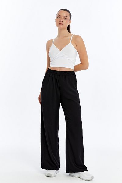 GENIUS STORE Pantaloni de damă, cu talie amestecată de in, pantaloni din țesătură rezistentă la riduri, cu elastic în talie