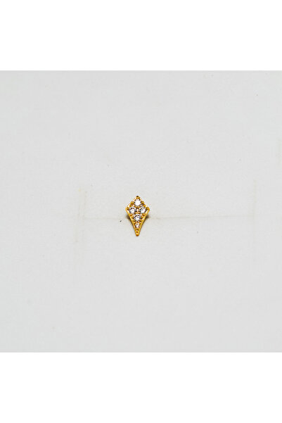 Piercing by Sever Elmas Şeklinde Çelik Piercing… Altın/Gold Renkli ve Şeffaf ...