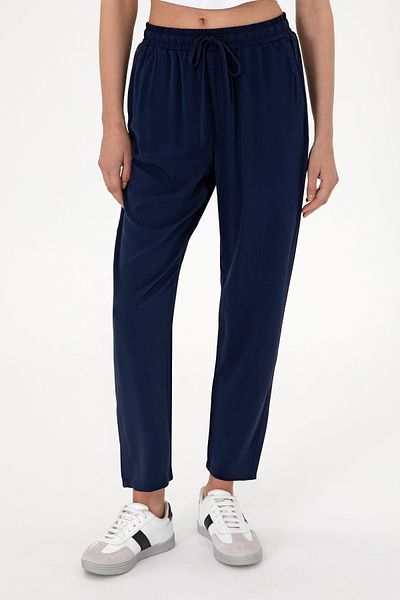 U.S. Polo Assn. Women's Navy Blue Canvas Trousers 50306423-Vr033