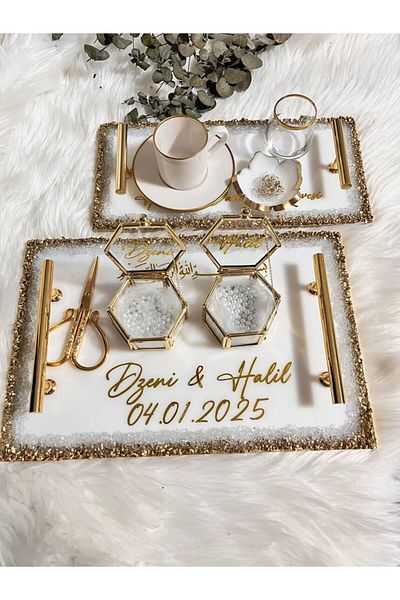 Home Epoxy Engagement Tray •Personalized Epoxy Tray•Groom Coffee Tray •Ring Tray •Tray Set