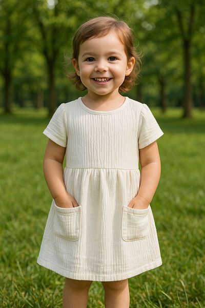 MİNYON BABY Muslin Fabric Girl's Holiday Dress