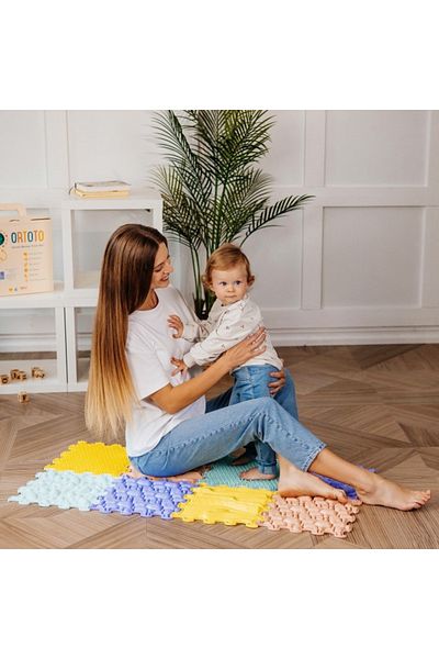 ORTOTO Orthopedic, Sensory Mat, Puzzle Set, 8 Pieces With Different Textures, Sensory&calm Pastel Set