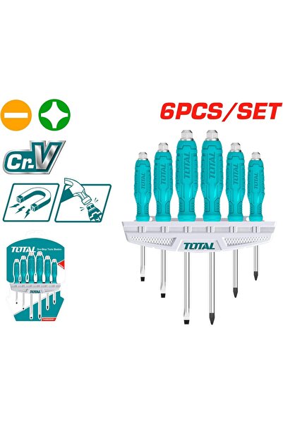 TOTAL 6 Pcs go-through screwdriver set -THGSS35061