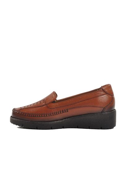 WALKWAY Bb096 Z Tan Genuine Leather Women's Casual Shoes