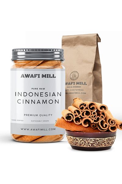 AWAFI MILL Indonesian Cinnamon Sticks | Natural Whole Quills - Bottle of 100 gram / 3.5 Oz