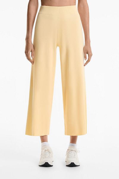 Oysho Wide-leg Rib-knit Trousers