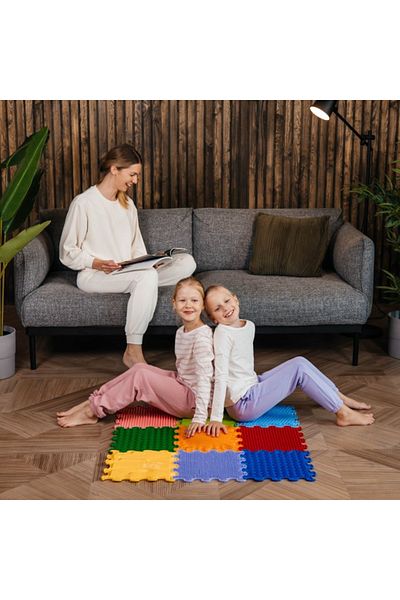 ORTOTO Orthopedic, Sensory, Puzzle Set, 9 Pieces With Different Textures, Stimulative Rainbow