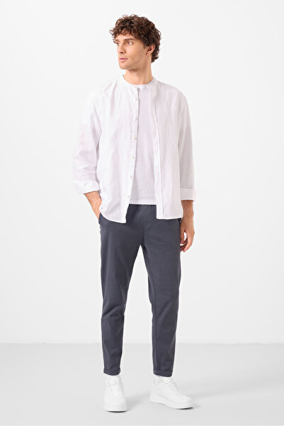 TOMMY LIFE Gri Standart Fit Dokuma Hafif Esnek Chino Erkek Pantolon - 82178