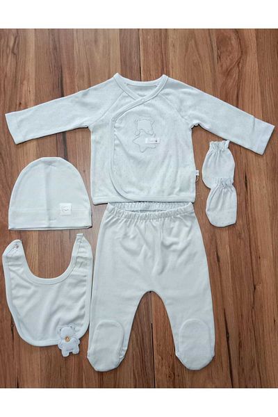 Caramell Cute Bear (with Teddy Bear) Ecru, Beige, Gray, Blue Color Various Men's 5-Piece Hospital Release 1454