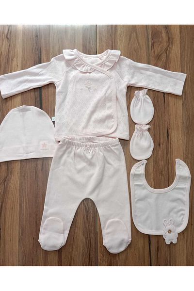 Caramell Cute Rabbit Lilac, Pink, and Ecru Color Assorted Baby Girl 5 Pack Hospital Release 1473