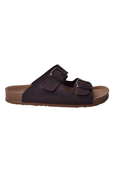 İncim Brown Buckle Comfortable Orthopedic Beach Seaside Pool Balcony Large Size Men's Slippers