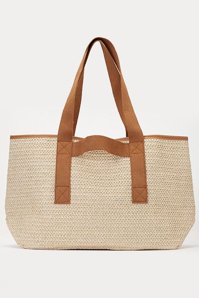 gio&mi Luna Raffia Paper Rope Straw Shoulder Bag