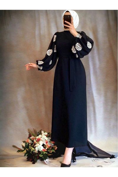 YILMAZBARMAZ Women's Sleeve Color Dress
