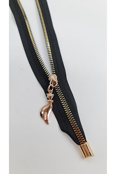 ÜNSALAN HOBİ حقيبة سوداء بسحاب 100 سم على شكل عظمة ذهبية وتفاصيل مفتاح، سلعة ...